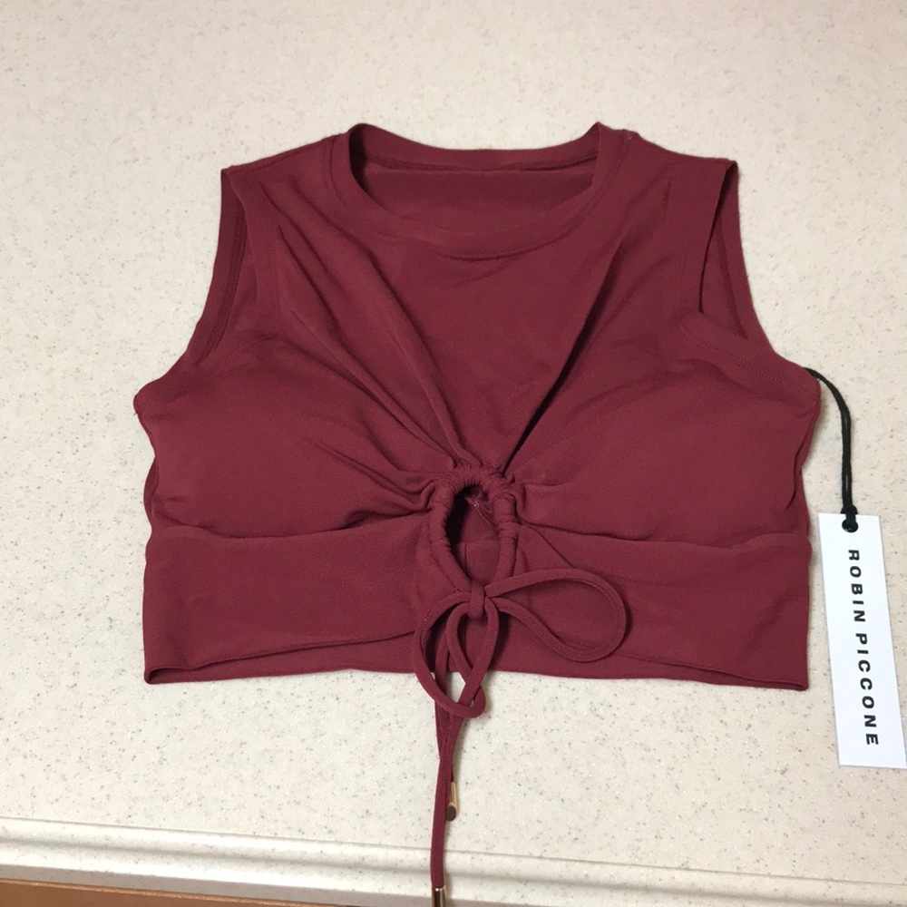 Robin Piccone Rich Maroon Crop Top
